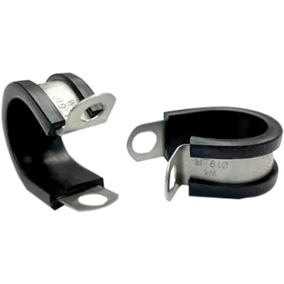 RS PRO Stainless Steel P-Clip 15 mm ID Black Zinc Coated with 6.6 mm Mounting Hole Diameter 226-9020