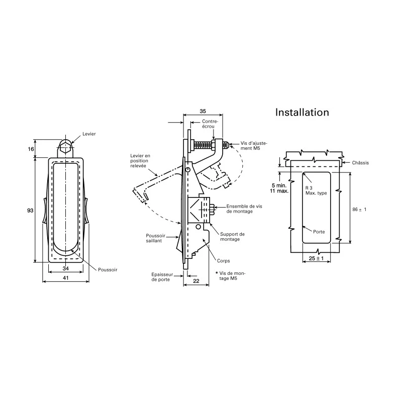 Southco Steel Lockable Compression Latch 109.0 mm Length 41.0 mm Width C2-32-15-3-RS