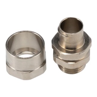 Adaptaflex Nickel Plated Brass Conduit Fitting, 9.5 mm Nominal Size, Thread Size M16, Silver 7TCA296040R0116 SPB16/M16/B