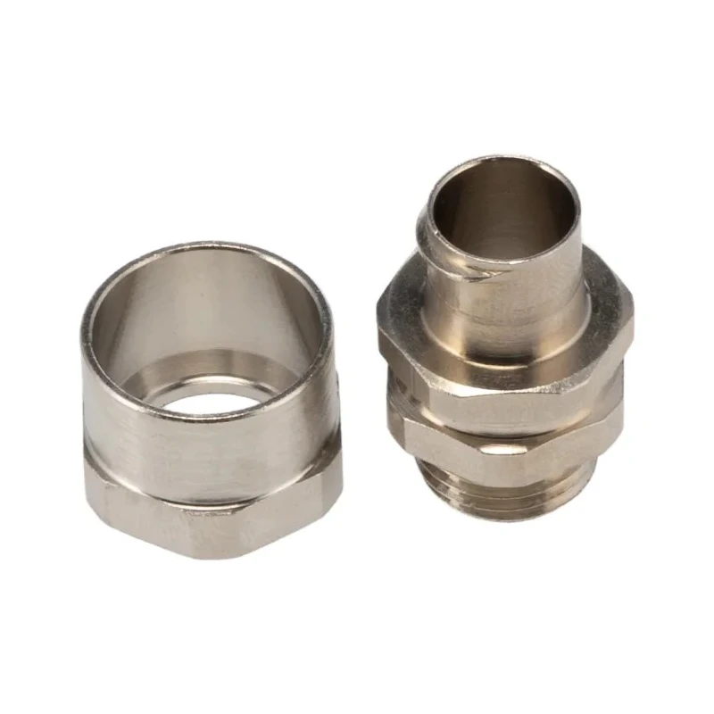 Adaptaflex Nickel Plated Brass Conduit Fitting, 9.5 mm Nominal Size, Thread Size M16, Silver 7TCA296040R0116 SPB16/M16/B