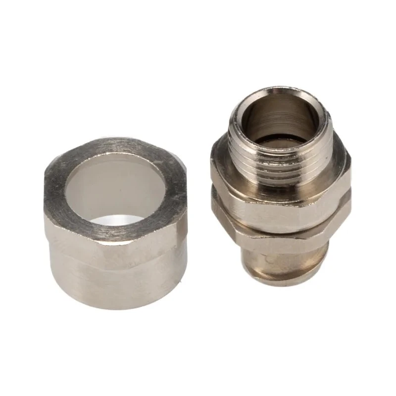 Adaptaflex Nickel Plated Brass Conduit Fitting, 9.5 mm Nominal Size, Thread Size M16, Silver 7TCA296040R0116 SPB16/M16/B