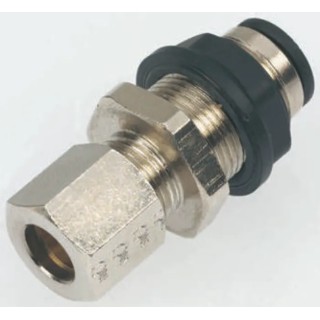 Legris Pneumatic Fitting LF3000 Series Male/Female Push-in Tube Connection 10mm Nickel Finish LF3000