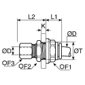 Legris Pneumatic Fitting LF3000 Series Male/Female Push-in Tube Connection 10mm Nickel Finish LF3000