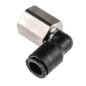 Legris LF3000 Series Pneumatic Fitting Female Push-in, 1/4 in G Thread, 8mm Tube, Glass Reinforced Nylon Nickel Finish LF3000