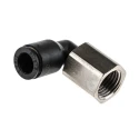 Legris LF3000 Series Pneumatic Fitting Female Push-in, 1/4 in G Thread, 8mm Tube, Glass Reinforced Nylon Nickel Finish LF3000