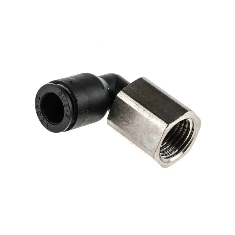 Legris LF3000 Series Pneumatic Fitting Female Push-in, 1/4 in G Thread, 8mm Tube, Glass Reinforced Nylon Nickel Finish LF3000