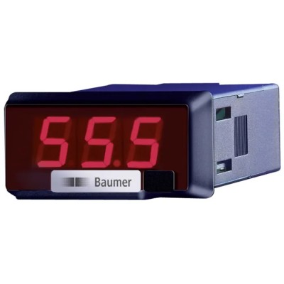 Baumer PA213 Series Digital Voltmeter DC, LED Display 3-Digits ±0.1 % rdg + 3 Digits, 22 mm Cutout, 44 mm Width PA213