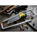CK 9 Piece L Metric Hex Key Set, Hex Size 1.5 to 10 mm, Plastic and Metal, Hex Ball End T4440M