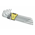 CK 9 Piece L Metric Hex Key Set, Hex Size 1.5 to 10 mm, Plastic and Metal, Hex Ball End T4440M