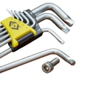 CK 9 Piece L Metric Hex Key Set, Hex Size 1.5 to 10 mm, Plastic and Metal, Hex Ball End T4440M