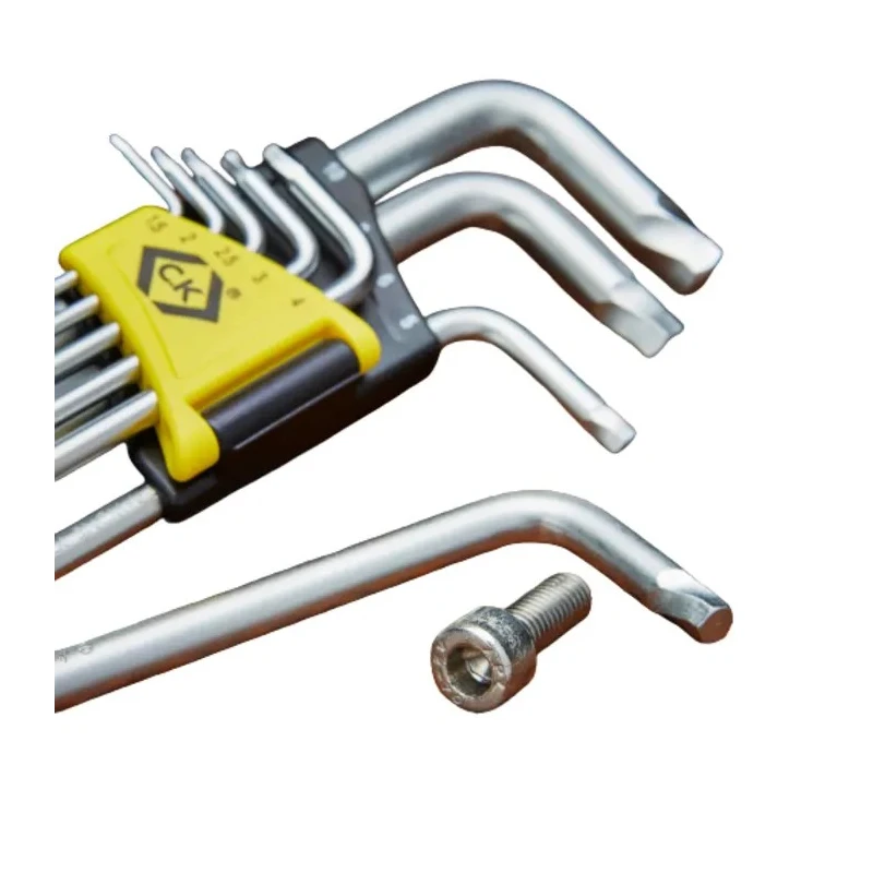 CK 9 Piece L Metric Hex Key Set, Hex Size 1.5 to 10 mm, Plastic and Metal, Hex Ball End T4440M