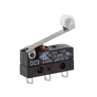 ZF Roller Lever Micro Switch Solder Terminal 100mA 250V AC SPDT IP6K7 DC3C-A1RC