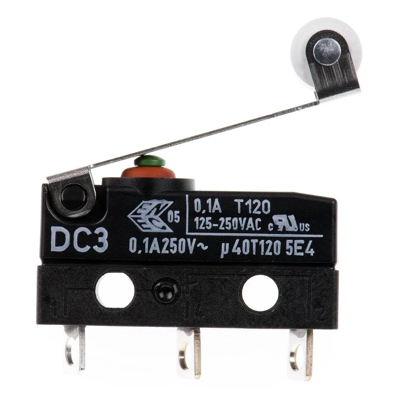 ZF Roller Lever Micro Switch Solder Terminal 100mA 250V AC SPDT IP6K7 DC3C-A1RC