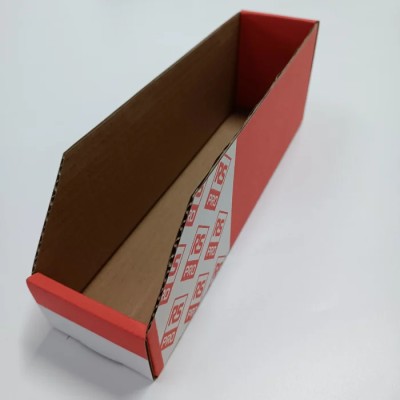 RS PRO Cardboard Storage Bin 300 mm x 75 mm x 100 mm Red 228-1166