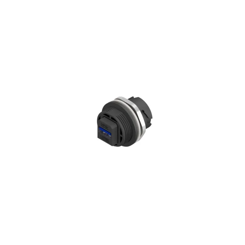 CONEC Straight Panel Female/Female 1 Port USB Type A Adapter IP68, IP67 USB 3.0 17-240001