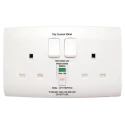 Contactum Latching 2 Gang 13A BS 7288 Wall Switched RCD Socket Polycarbonate ALF4900WHW