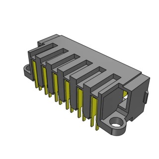Samtec Right Angle Through Hole PCB Header 6 Contacts 5 mm Pitch 1 Row Shrouded MPT-06-01-01-T-RA-SD