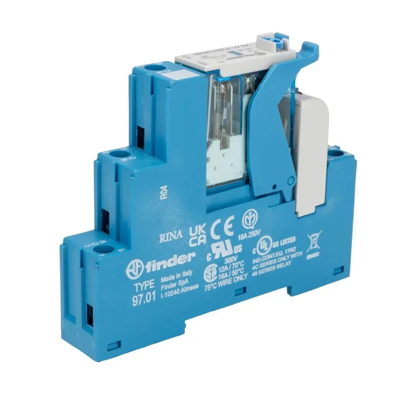 Finder 4C Series Electromechanical Interface Relay, DIN Rail Mount, 24V DC Coil, SPDT Contact, 16A 4C.01.9.024.0050SPA