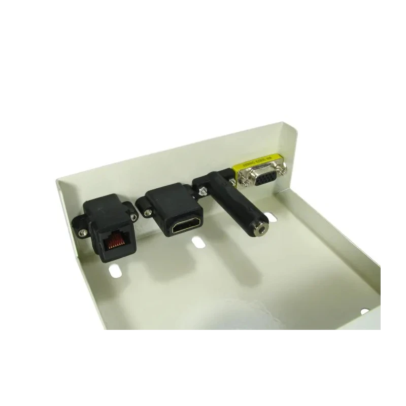 RS PRO Female Audio & Video Faceplate with 4-Port Modular Connectors HDMI VGA RJ45 130mm Width 51mm Height 229-9947