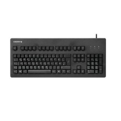 Cherry Wired PS2, USB Standard Keyboard QWERTY UK Layout Black Industrial Grade 50mm Height 470mm Width G80-3000LPCGB-2