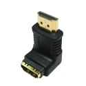 RS PRO HDMI Right Angle Male to Female Adapter Plastic Housing Gold Plated Connectors 229-9964