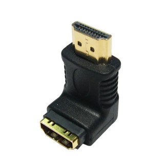RS PRO HDMI Right Angle Male to Female Adapter Plastic Housing Gold Plated Connectors 229-9964