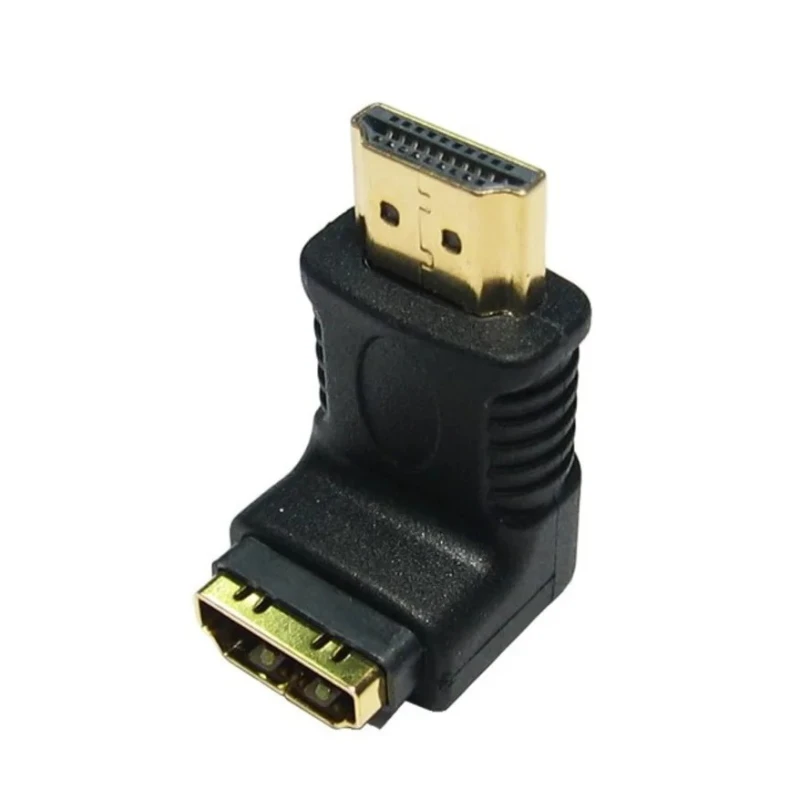 RS PRO HDMI Right Angle Male to Female Adapter Plastic Housing Gold Plated Connectors 229-9964