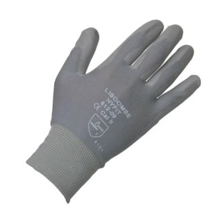 Liscombe Grey Nylon Work Gloves Size 8 Polyurethane Coating LN612-08