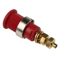 Staubli Red Female Banana Socket, 4 mm Connector, Solder Termination, 1000V, 32A, Gold Plating 23.3020-22