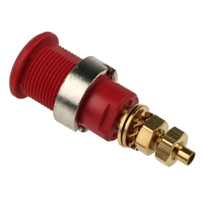 Staubli Red Female Banana Socket, 4 mm Connector, Solder Termination, 1000V, 32A, Gold Plating 23.3020-22