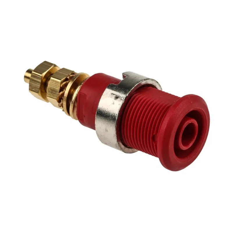 Staubli Red Female Banana Socket, 4 mm Connector, Solder Termination, 1000V, 32A, Gold Plating 23.3020-22