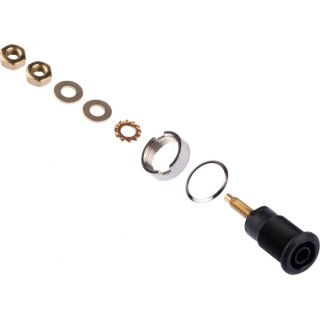 Staubli Black Female Banana Socket 4 mm Connector Solder Termination 1000V 32A Gold Plating 23.3020-21