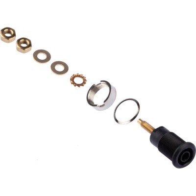 Staubli Black Female Banana Socket 4 mm Connector Solder Termination 1000V 32A Gold Plating 23.3020-21