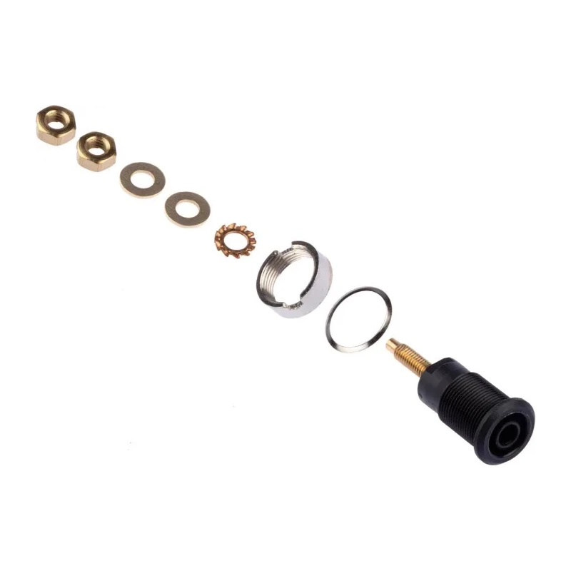 Staubli Black Female Banana Socket 4 mm Connector Solder Termination 1000V 32A Gold Plating 23.3020-21