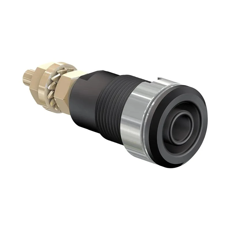 Staubli Black Female Banana Socket 4 mm Connector Solder Termination 1000V 32A Gold Plating 23.3020-21