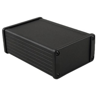 Hammond 1457 EMI Series Extruded Aluminium Enclosure Clear Anodised Body Black Clear Anodised Lid IP54 54.6mm x 1457N1201E