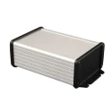 Hammond Flanged 1457-EMI Series Clear Anodised Extruded Aluminium Enclosure, Black Clear Anodised Lid, IP54, 43.9 1457K1202E