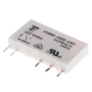 TE Connectivity PCB Power Relay 12V dc Coil 6A Switching Current SPDT V23092-A1012-A301 1393236-7