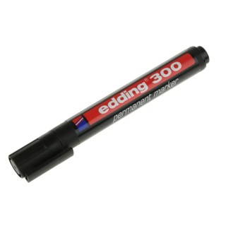 Edding Fine Tip Black Permanent Marker Pen, Bullet Tip, 1.5mm Line Width 300-001