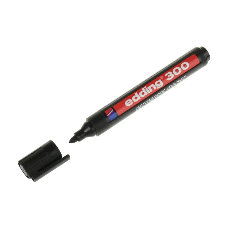 Edding Fine Tip Black Permanent Marker Pen, Bullet Tip, 1.5mm Line Width 300-001