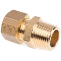 Legris Pneumatic Fitting Brass Pipe Fitting Compression Coupler Male BSPT 1/2 in to Female Metric 12 mm 0105 12 21