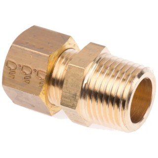 Legris Pneumatic Fitting Brass Pipe Fitting Compression Coupler Male BSPT 1/2 in to Female Metric 12 mm 0105 12 21