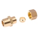 Legris Pneumatic Fitting Brass Pipe Fitting Compression Coupler Male BSPT 1/2 in to Female Metric 12 mm 0105 12 21