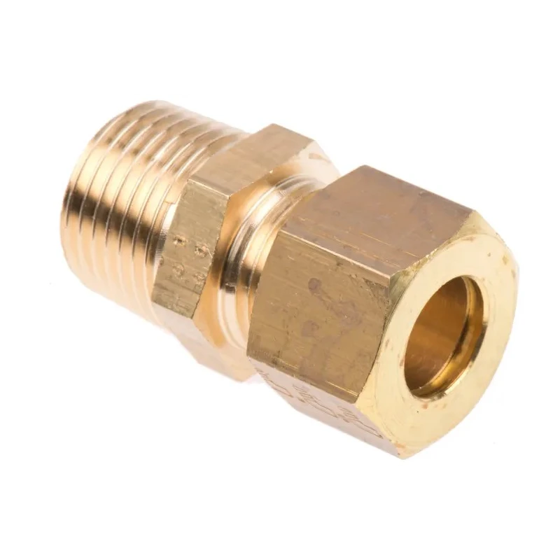 Legris Pneumatic Fitting Brass Pipe Fitting Compression Coupler Male BSPT 1/2 in to Female Metric 12 mm 0105 12 21
