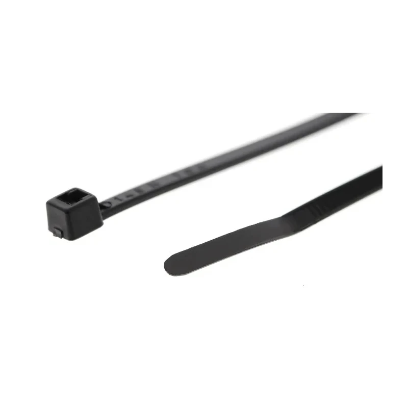 HellermannTyton Inside Serrated Cable Tie, 100 mm Length x 2.5 mm Width, Black Polyamide 66, UV 111-01960 T18R-PA66W-BK