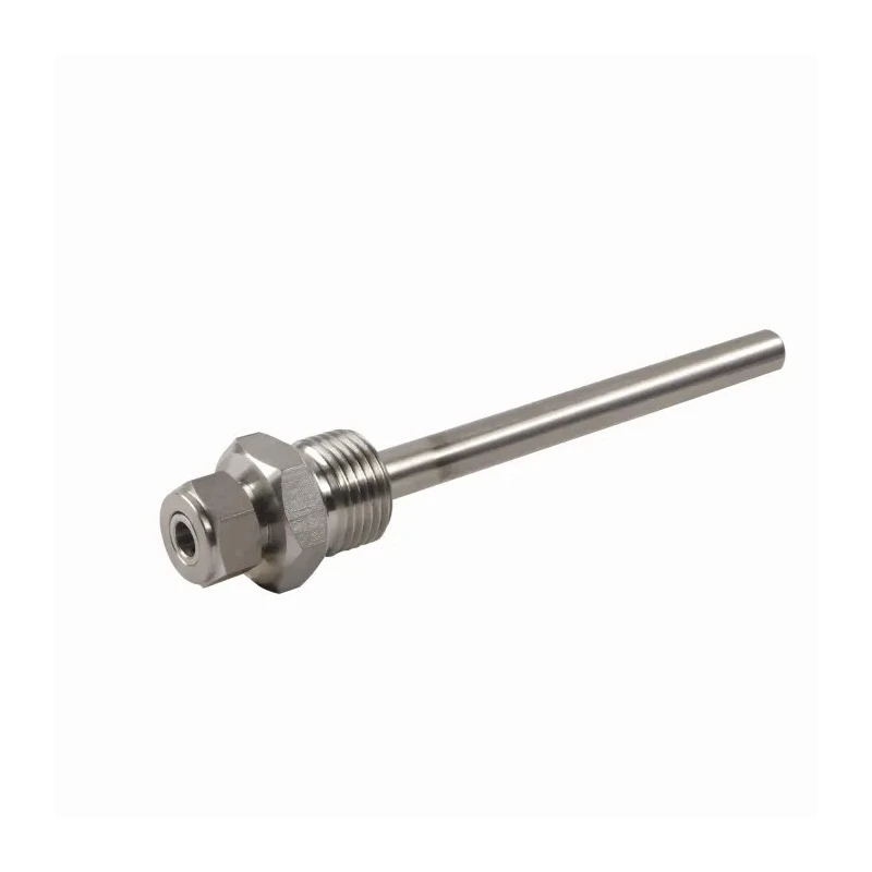 Turck THW-6 Series Thermowell for Use with Temperature Sensor, G1/2" Male Thread, End Tip Diameter 6 mm THW-6-G1/2-A4-L100