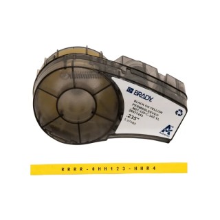 Brady R4300 Heat Shrink Cable Marker, Black on Yellow, 2.8 mm Maximum Cable Diameter, 1.2 mm Minimum Cable M21-125-C-342-YL