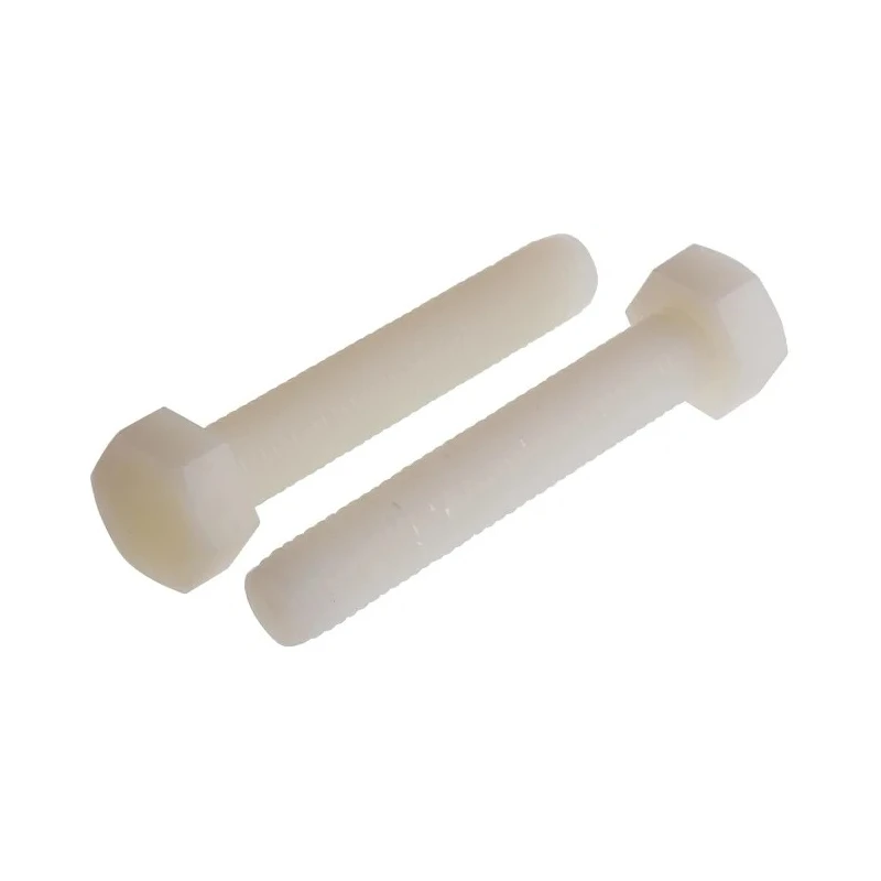 RS PRO Plain Nylon Hex Bolt M10 x 60 mm, Grade A2, Plain Finish, DIN 933 232-6884