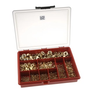 RS PRO Brass Hex Nuts Box 1020 Pieces Plain Finish DIN 934 100-210