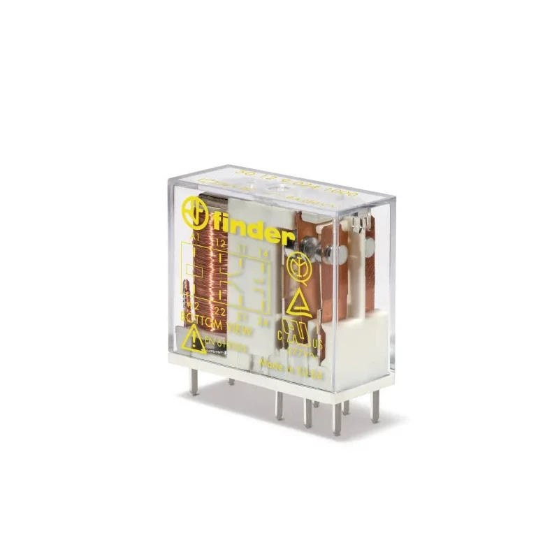 Finder PCB Force Guided Relay 12V DC Coil Voltage 2-Pole DPDT 50.12.9.012.1000